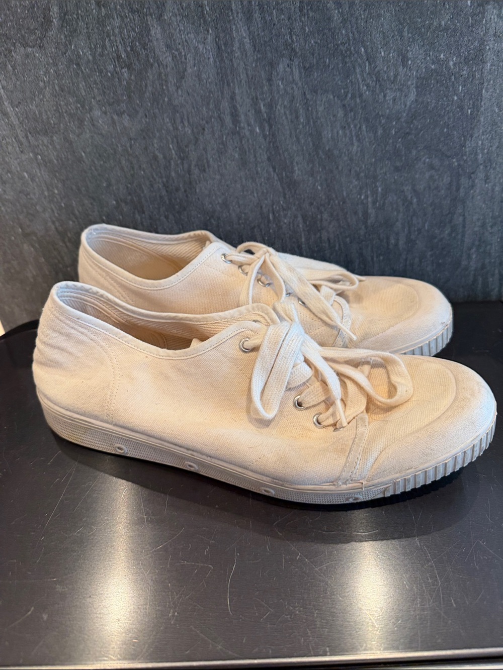 Classic Canvas Low-Top Sneakers in Off-White